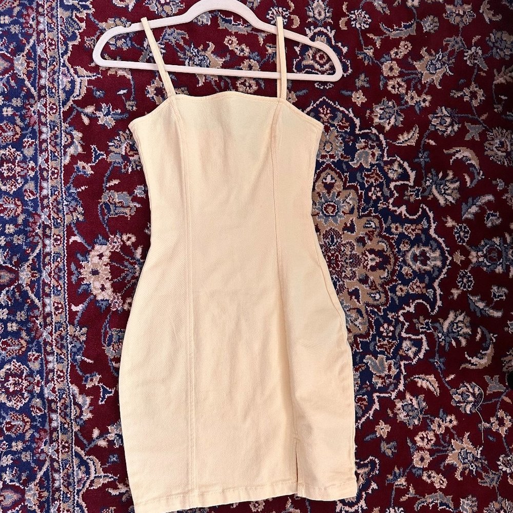 Pale Yellow Denim Dress